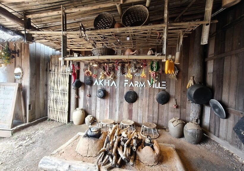 Akha FarmVille sheep farm and café with mountain scenery in Chiang Rai