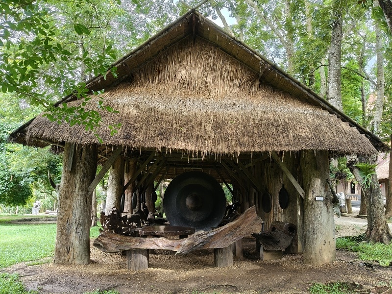 Peaceful gardens surrounding the Black House Museum in Chiang Rai