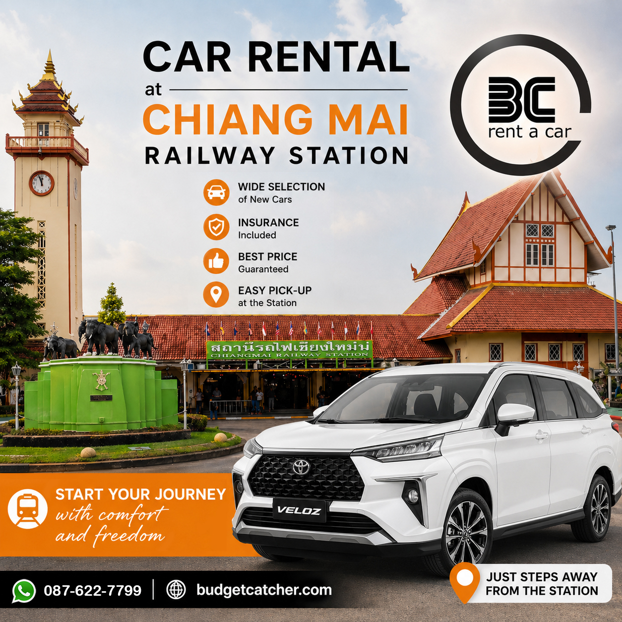 How to reserve a car at Chiang Mai Railway Station?