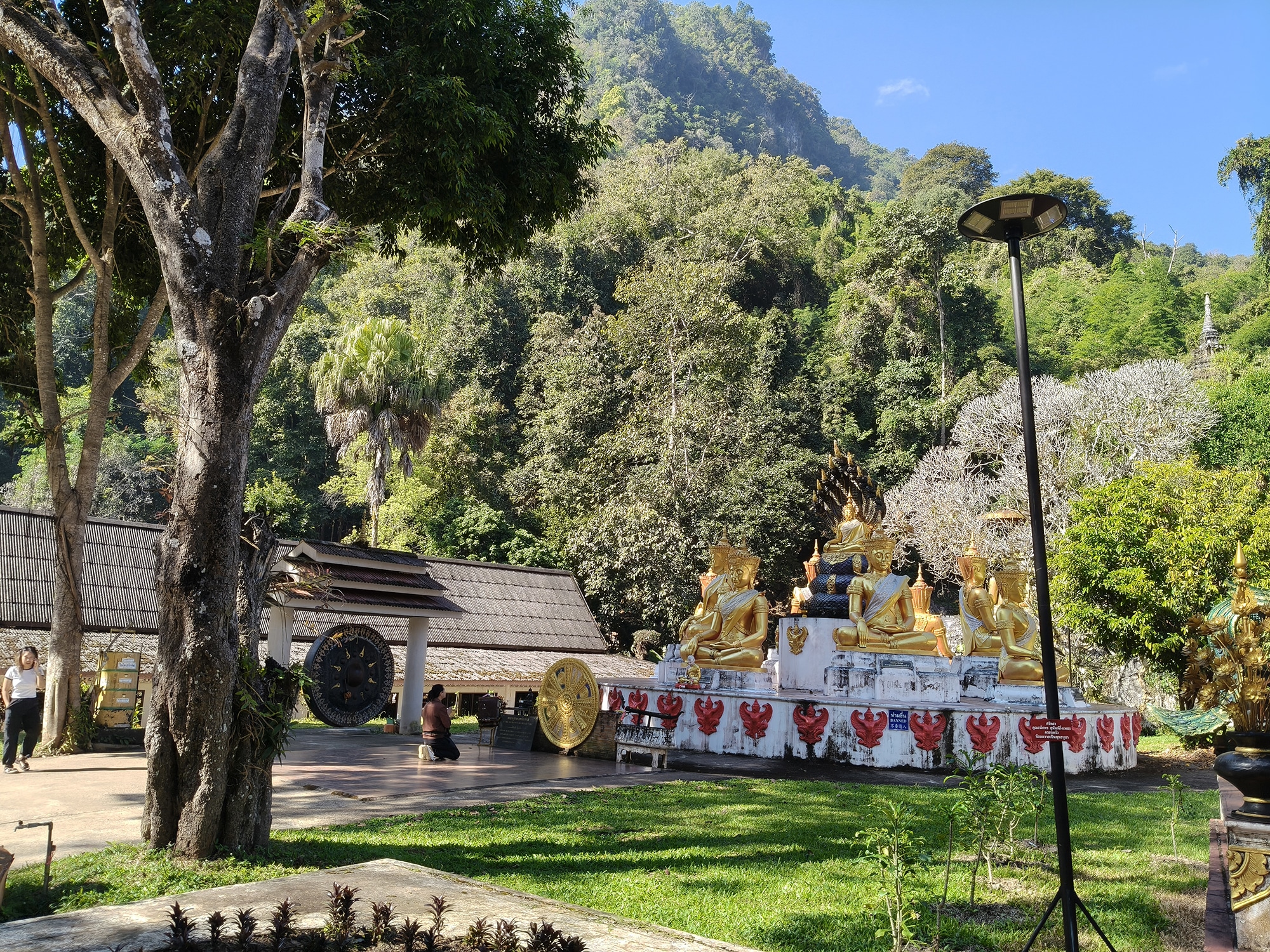 Limestone mountain of Chiang Dao rising above forest in northern Thailand