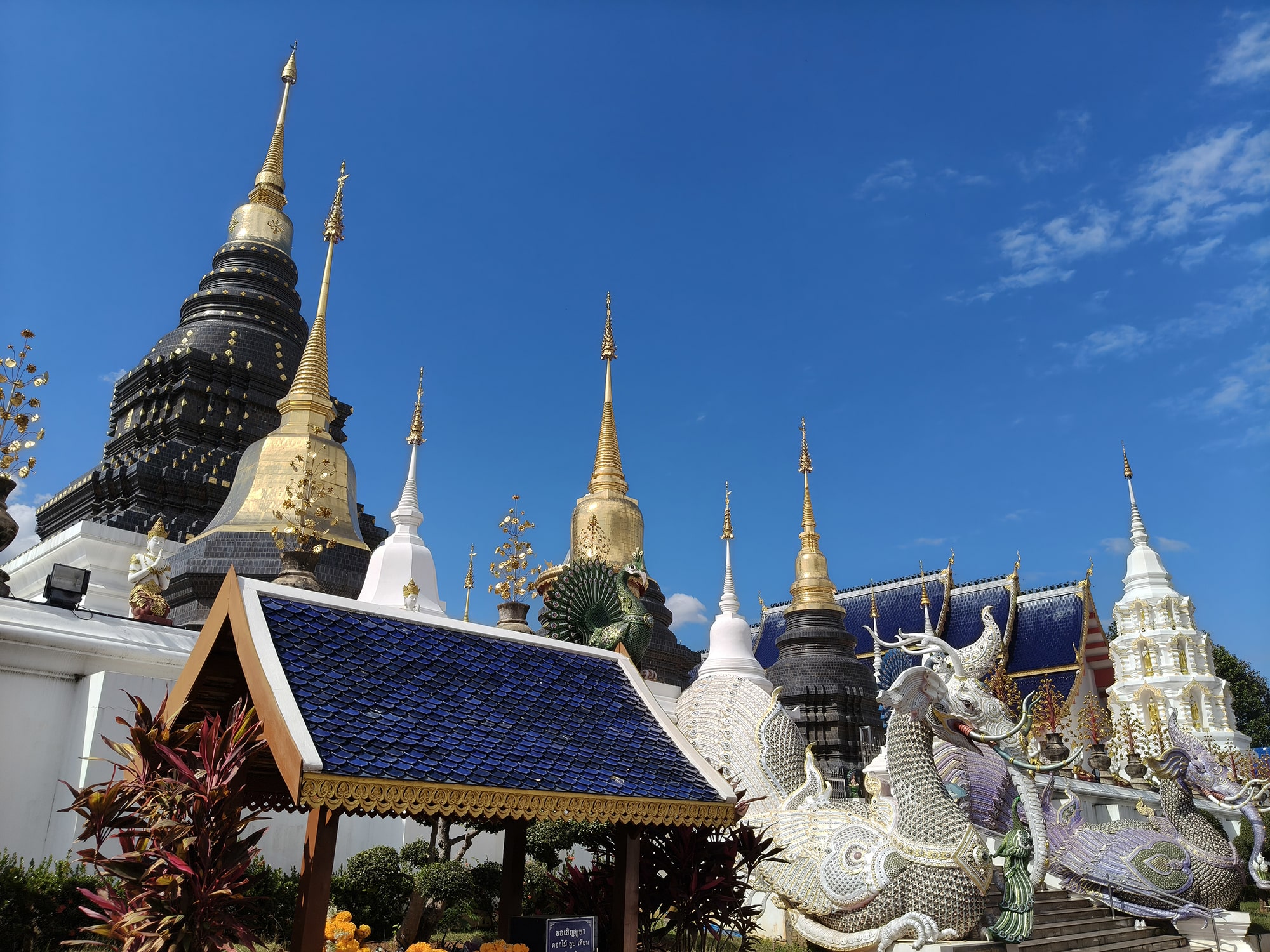 Walking path through Wat Ban Den temple Walking path through Wat Ban Den temple complex in northern Thailand