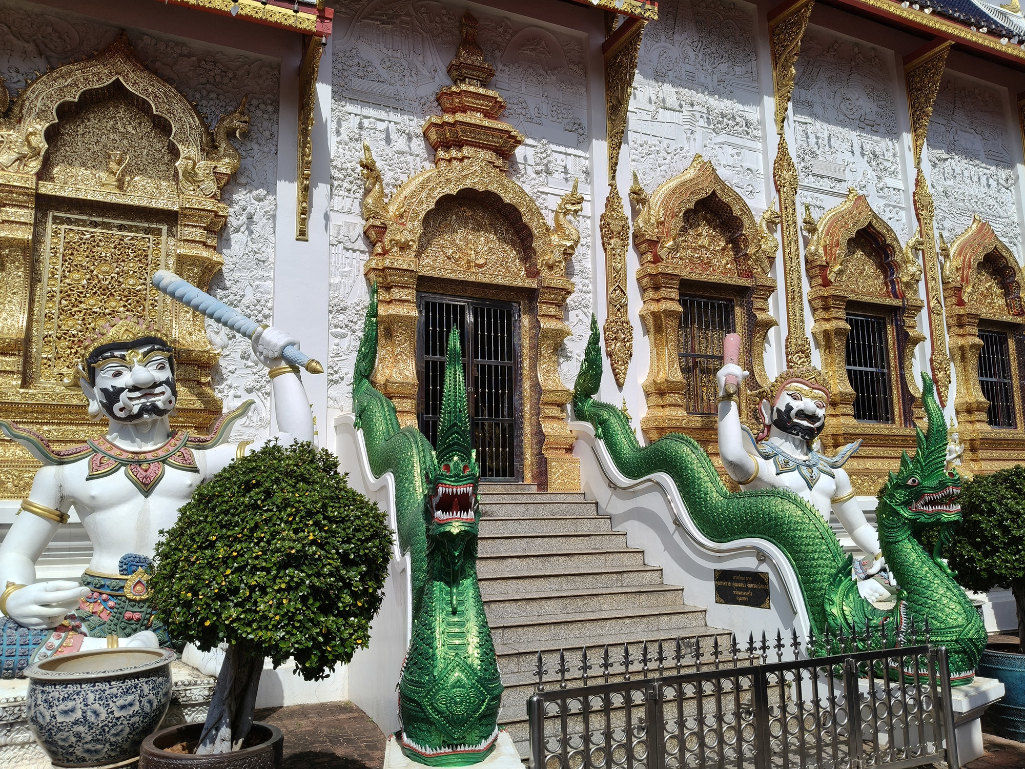 Wat Ban Den Temple Chiang Mai Quiet courtyard inside Wat Ban Den temple complex near Chiang Mai