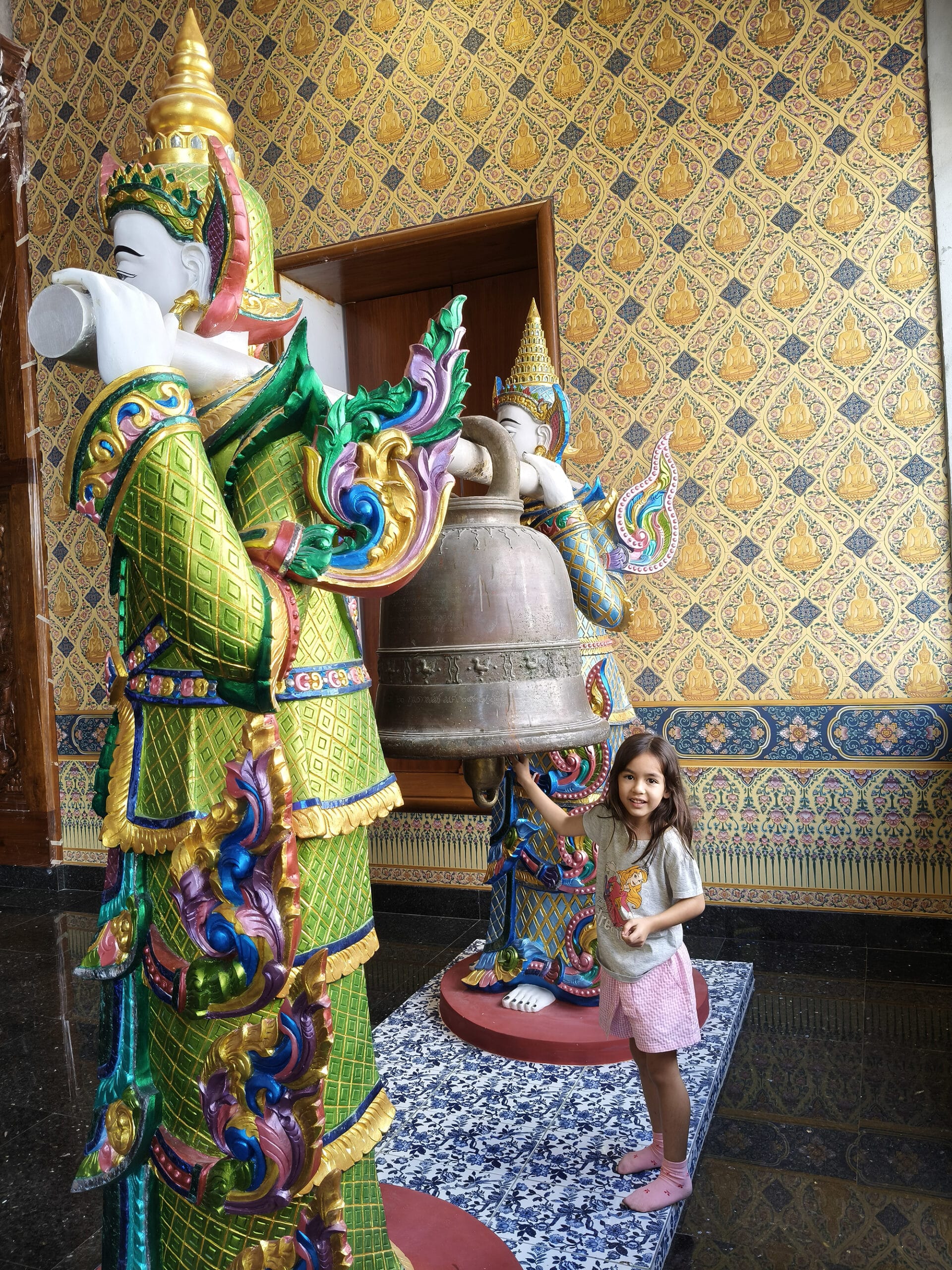 Wat Ban Den near Chiang Mai Temple stairs and guardian statues at Wat Ban Den near Chiang Mai