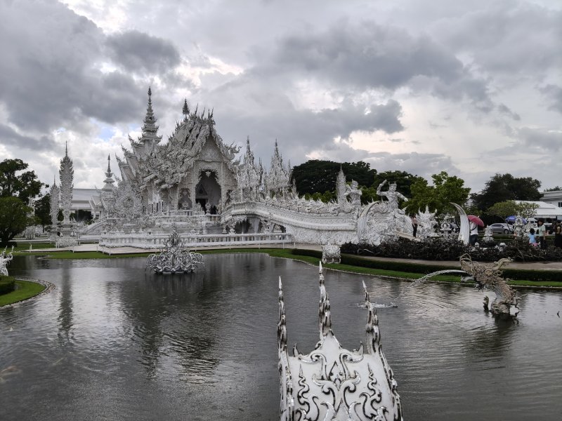 White Temple Chiang Rai Main Hall Wat Rong Khun temple entrance in Chiang Rai