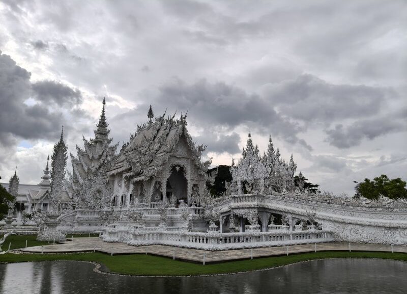 Beautiful white architecture at Wat Rong Khun Chiang Rai